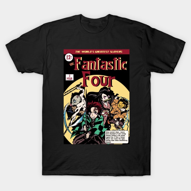 DEMON SLAYER: THE FANTASTIC FOUR COMIC T-Shirt by FunGangStore